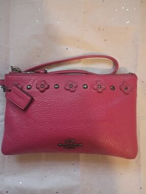 Coach  Floral Rivet Studded  Wristlet
